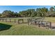 Fenced paddock with horses, nestled amongst mature trees, providing safety and space for livestock at 7563 Nw 21St St, Ocala, FL 34482