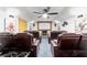 Enjoy movie night in this home theater, complete with reclining seats and fireplace at 9095 Sw 9Th Ter, Ocala, FL 34476