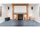 Theater screen with built in mantle and electric fireplace below at 9095 Sw 9Th Ter, Ocala, FL 34476