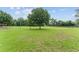 Expansive green lawn with mature trees and a well-maintained fence creating a picturesque, tranquil setting at 9095 Sw 9Th Ter, Ocala, FL 34476