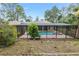 Backyard view featuring a pool and ample space for outdoor activities and landscaping at 9180 Sw 202Nd Avenue Rd, Dunnellon, FL 34431