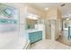 Bathroom features tile floors, double vanity, garden tub and walk in shower at 9213 Sw 197Th Cir, Dunnellon, FL 34432