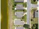 Aerial view of the home showing the layout in relation to nearby homes, street, and lake at 9315 Sw 66Th Loop, Ocala, FL 34481