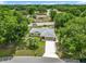 An aerial view of a single-story home with a well-manicured lawn in a neighborhood with mature landscaping at 10459 Sw 62Nd Ct, Ocala, FL 34476