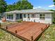 A large wooden deck and screened in patio provide ample space for outdoor entertaining at 10459 Sw 62Nd Ct, Ocala, FL 34476