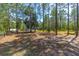 Traditional home in the woods has a big yard with grass and pine needles; view of screen porch at 12320 Sw 62Nd Pl, Ocala, FL 34481