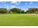 Scenic golf course view with lush green grass, mature trees, and a clear blue sky on a sunny day at 15549 Sw 11Th Terrace Rd, Ocala, FL 34473