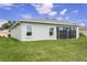 Spacious backyard featuring lush green grass, modern home exterior, and large sliding glass doors for indoor-outdoor living at 16215 Sw 15Th Ct, Ocala, FL 34473