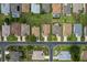 Community aerial view with lush landscaping, sidewalks, and varied home styles at 1768 Sw 156Th Ln, Ocala, FL 34473