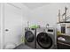 Efficient laundry room featuring modern, stainless steel appliances at 316 Oak Track Dr, Ocala, FL 34472