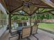 Covered patio offers an inviting space for outdoor dining and relaxation with backyard views at 4660 Se 142Nd Ln, Summerfield, FL 34491