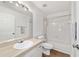 Bathroom featuring a tub/shower combo and a single sink vanity at 475 Ne 155Th Pl, Citra, FL 32113