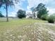Lush backyard surrounded by a white fence and mature trees, perfect for outdoor activities and relaxation at 5917 Ne 61St Avenue Rd, Silver Springs, FL 34488