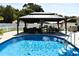 Beautiful in-ground pool with a covered outdoor entertaining area, perfect for summer gatherings at 2201 Ne 45Th St, Ocala, FL 34479