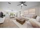 Staged living room with a cozy seating area, TV, dining table, and natural light at 26 Hemlock Terrace Dr, Ocala, FL 34472
