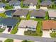 An aerial view of a well-maintained home surrounded by lush greenery and community residences at 4416 Homan Loop, The Villages, FL 32163