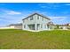 Exterior shot of a light blue two-story home with a spacious backyard at 7695 Sw 64Th Street Rd, Ocala, FL 34474