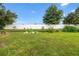 Expansive backyard with white vinyl fencing and mature trees at 4360 Se 106Th St, Belleview, FL 34420