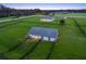 Areal view of a horse ranch with home, barn, and fencing on a large green parcel at 7041 Ne 22Nd Court Rd, Ocala, FL 34479