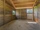 Well-ventilated horse stall featuring wooden walls and secure fencing, providing a safe and comfortable environment at 7041 Ne 22Nd Court Rd, Ocala, FL 34479