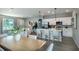 Open floor plan with a modern kitchen, dining area, and comfortable living space filled with natural light at 7364 Sw 133 Ne Loop, Ocala, FL 34473