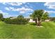 Home with spacious backyard and landscaped areas with palm trees at 12489 Se 90Th Ter, Summerfield, FL 34491
