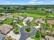 Stunning aerial view of homes in a Florida community with lush landscaping and a central roundabout at 1443 Sw 161St St, Ocala, FL 34473