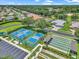 Aerial shot showcasing community tennis courts, shuffleboard, well maintained lawns and ample parking at 1443 Sw 161St St, Ocala, FL 34473
