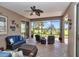 Enclosed lanai with comfortable seating and a view of the outdoors at 1443 Sw 161St St, Ocala, FL 34473