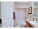 Compact bathroom features a shower-tub combo and a vanity with a sink at 3146 Williams Rd, The Villages, FL 32162