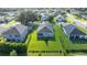 Beautiful aerial view of a home featuring a well-maintained lawn and screened patio in a serene community at 3948 Se 4Th Ter, Ocala, FL 34480
