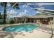 Inviting in-ground pool with screened enclosure, providing privacy and shade for outdoor enjoyment at 5347 Pecan Rd, Ocala, FL 34472