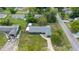 Aerial view showcasing the layout of the home, the fenced backyard, and the surrounding neighborhood at 5500 Se 2Nd Pl, Ocala, FL 34480