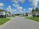 Street view showcasing the neighborhood with well-maintained lawns and sidewalks at 80 Hickory Course Loop, Ocala, FL 34472