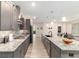 Contemporary kitchen boasts stainless steel appliances, granite countertops, and stylish gray cabinetry at 8913 Sw 76Th Ln, Ocala, FL 34481