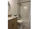Cozy bathroom with tub and shower, granite countertop, and modern fixtures at 1245 Nw 73Rd Ter, Ocala, FL 34482