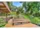 Dockside retreat featuring a bench and steps leading to the waterfront with a scenic view at 19620 Fox Trl, Dunnellon, FL 34432