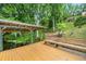 Wooden dock with bench seating and boat cover overlooking the lake at 19620 Fox Trl, Dunnellon, FL 34432