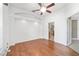 Bedroom with hardwood floors, recessed lights, and an adjacent doorway at 2908 Se 22Nd Ave, Ocala, FL 34471