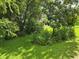 Lush backyard garden retreat featuring mature trees, verdant grass, and decorative garden art at 8959 Sw 96Th Ln # A, Ocala, FL 34481