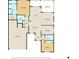 Detailed floor plan showcasing layout of the house, including the primary bedroom, kitchen, and screened porch at 9926 Sw 95Th Loop, Ocala, FL 34481