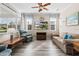 Inviting living room features lots of natural light, comfortable seating, and stylish ceiling fan at 9926 Sw 95Th Loop, Ocala, FL 34481