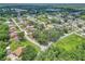 A high-angle aerial view features a home nestled within a lush, green neighborhood with community pools and mature trees at 2676 Se 52Nd Ave, Ocala, FL 34480