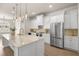 Contemporary kitchen featuring stainless steel appliances, large island, and white cabinetry at 2792 Se 29Th St, Ocala, FL 34471
