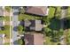 An aerial view of a residential neighborhood with manicured lawns and tree-lined streets showcases a peaceful setting at 4970 Nw 35Th Lane Rd, Ocala, FL 34482