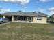 Cozy single-story home with a screened porch, garage, and neat front yard under a cloudy sky at 499 Water Rd, Ocala, FL 34472