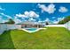 A sparkling in-ground pool provides the centerpiece for a spacious backyard, perfect for relaxation and entertainment at 5459 Sw 86Th St, Ocala, FL 34476