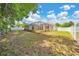 Large fenced backyard featuring a screened-in lanai and lush landscaping at 6631 Se 11Th Loop, Ocala, FL 34472