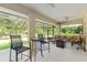 Large back porch with seating and a screen enclosure at 6730 Sw 9Th Ave, Ocala, FL 34476