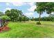 Expansive backyard featuring lush greenery, offering a serene outdoor retreat with distant view of another property at 19115 Sw 98Th Loop, Dunnellon, FL 34432